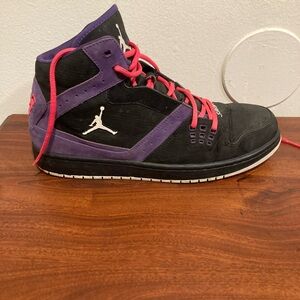 Jordan Black and Purple Sneakers